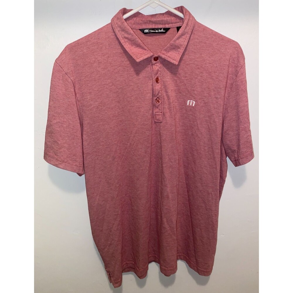 Travis Mathew Polo Mens XL Pink Golf Cotton Stretch Casual Short Sleeve